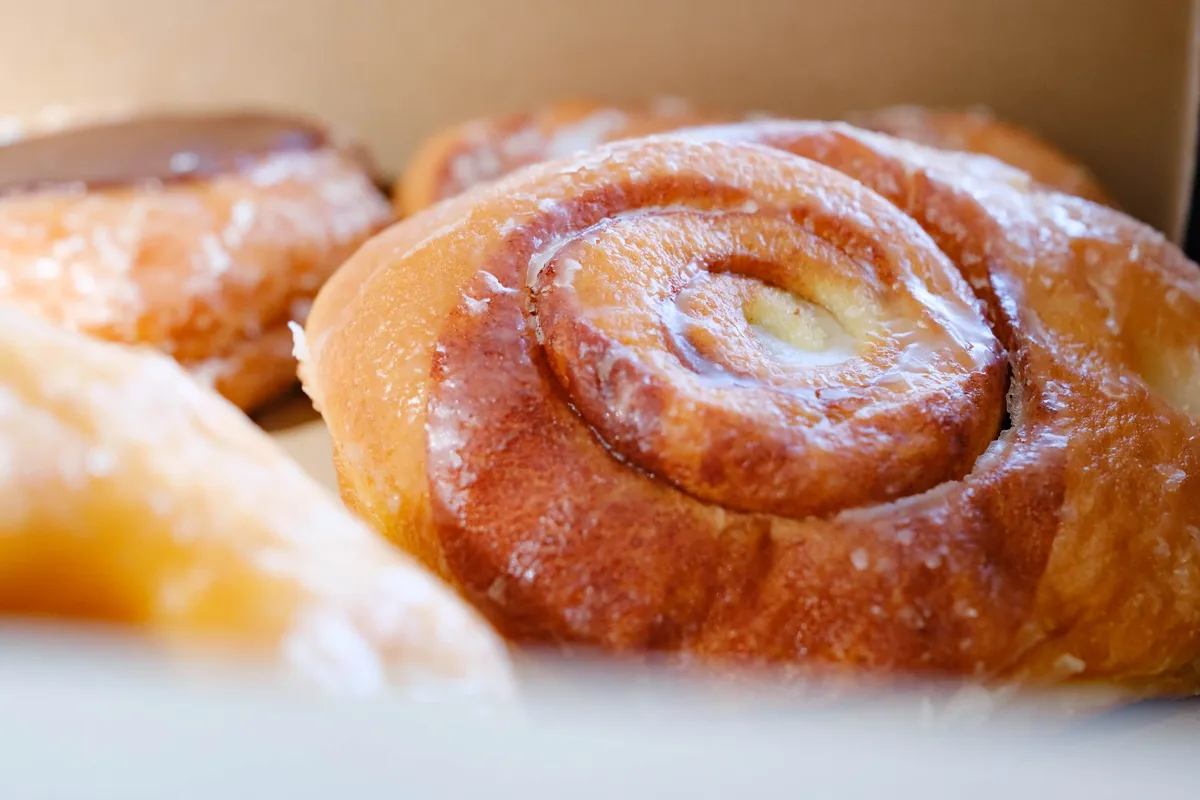 Fresh baked cinnamon roll from Michaels Bakery Orrville